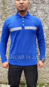 KAOS SAFETY POLOSHIRT PLN SAFETY FIRST - Polo PLN BUMN - Kaos PLN listrik - Custom Polo - Polo Distro PLN BUMN BIRU STABILO