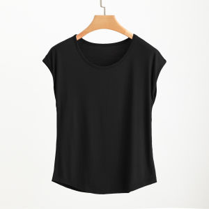 Casual Loose Modal Sleeveless Base Shirt Thin Summer Top Women Big Size Slimming Loose T-Shirt Casual Style round Neck Short Sleeve