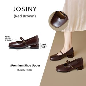 Josiny | Mary Jane Square Toe Leather Shoe