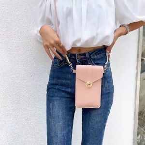 Túi đeo chéo nữ đựng điện thoại có mặt trong suốt cảm ứng
