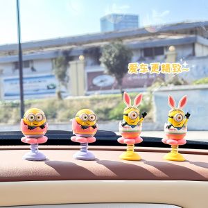 Creative Cute Yellow Man Car Interior Decoration Cartoon Dashboard Screen Instrument Panel Decorative Items Male Female Vehicle