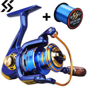 Sougayilang 2000-7000 Spinning Reel Metal Spool 12BB Ball Bearing Max Drag 15KG Fishing Reel With  Spare Spool 500m Fishing Line