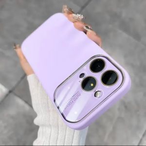 For iPhone 15 14 13 12 Pro Max 14 15 Plus 11 Case Luxury Liquid Soft Silicone Large Window Protector Shockproof Phone Cover