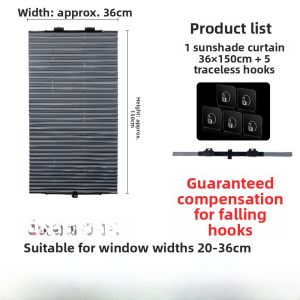 Retractable Sunshade Curtain Blind Office Window Heat Insulation Tool Modern Simple Style Full Light Blocking Pleated Curtain