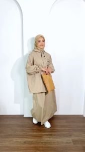 Jas Hujan Rok Setelan Jaket dan Rok Wanita Dewasa Bahan Kuat Tebal Elastis