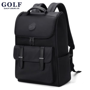GOLF QUALITY Large Capacity Mens Backpack 15.6 inches Casual Busniess Travel Laptop Bag Fashionable High School Student Bookbag Oxford Cloth Zipper Closure Black