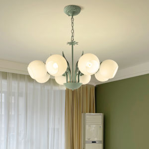 Meiyuan basil green living room chandelier rose bedroom lamp rustic restaurant B&B creative cream wind lamps