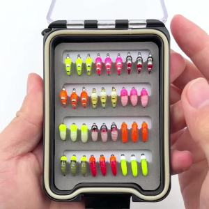 36PCS Flies Kit #12 Fast Sinking Brass Bead Head Epoxy Scud Bug Worm Nymph Fly Ice Fishing Lures Trout Grayling Fishing Lure