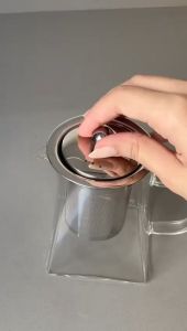 Teko Kaca penyaring teh Tahan Panas Glass Teapot dengan Saringan infuser herbal