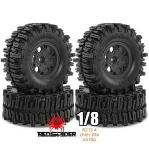 Bộ Lốp Cao Su Địa Hình RED SPIDER 4 Chiếc 2.2 Với Bộ Mâm Nhựa Beadlock Dành Cho Xe RC Crawler 1/10 TRX4 SCX10 Wraith Off-Road Truck