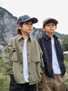 Camping Long Sleeve Shirt for Boys Autumn Fashionable Casual Cotton Shirt Street Style Kids Clothing NY&SC Brand