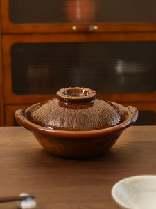 Handmade Retro Sugar Glaze Full Glaze Sand Pot Terracotta Pot Soup Pot Xinye Burnt Six Pot Kiln Small Town House Kazuma Pot