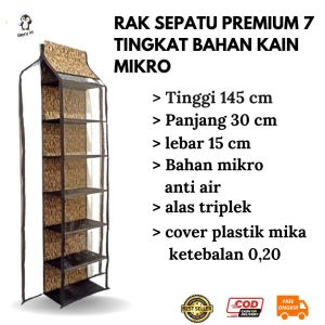 RAK SPATU PREMIUM 7 SUSUN BAHAN KAIN MIKROKini hadir kembali rak HBO yang kuat awet serta praktis digunakan sebagai tempat sepatu sandal. muat sepatu anak serta dewasa. untuk melindungi sepatu sandal dari debu serta kotoranmudah d pasang dan di simpan d
