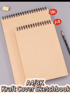 A4/8K SketchBook Top Spiral Bound Sketch Pad 60Sheets Art Sketchbook Drawing Pad for Students Adults