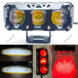 LAMPU LASER SQL 4 MATA D2 D3 LED 2 WARNA PUTIH KUNING FOKUS TERANG TEMBUS KABUT JAUH DEKAT FOGLAMP MOBIL MOTOR