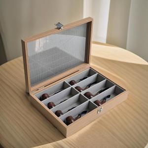 Creative Real Wood Pipe Rack Display Stand 8 Position Storage Organizer Holder Base for Smoking Accessories And Tools