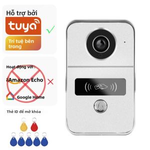 Tuya 1080P Wifi Không Dây Video Cửa Điện Thoại Camera Có Liên Lạc Nội Bộ Alexa Mở Khóa Từ Xa Hỗ Trợ Khóa Điện Tử RJ45 Để POE