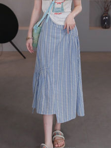 Shalldoer | Korean Style High Waist Plaid Mini Skirt Womens Summer New Fashion Versatile High Waist Long Skirt Casual Cake Skirt
