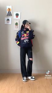 Áo Khoác Thêu Tay Red Bull F1Phong Cách Thể Thao Đường Phố Chất Liệu Cao CấpForm Rộng Thoải MáiThiết Kế Độc Đáo Với Họa Tiết Đua Xe INFINITI