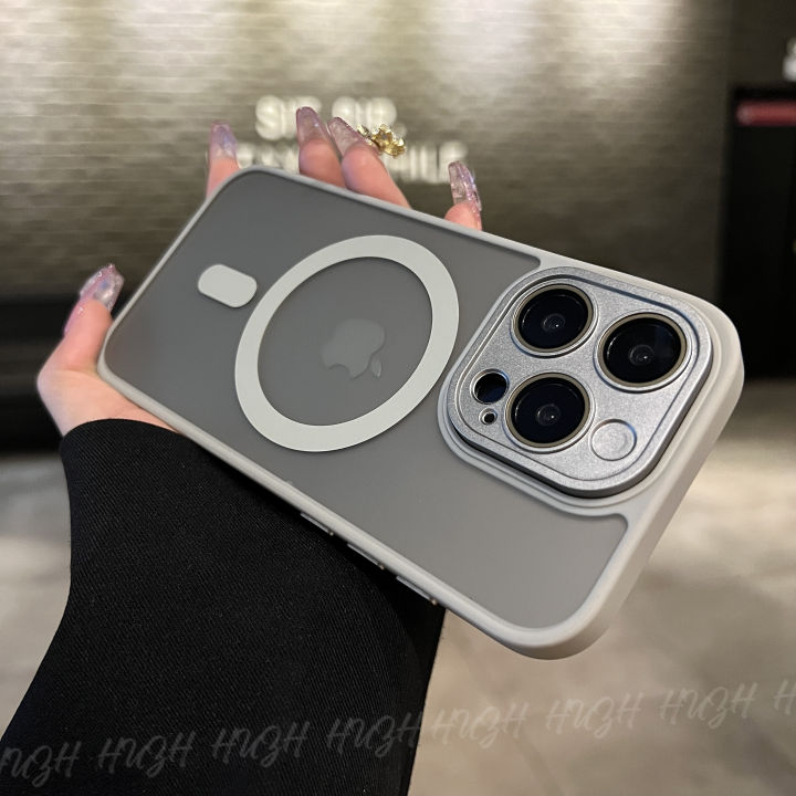 Ốp Lưng Bảo Vệ iPhone 16 pro Max Mới Màu Xám Titan Mờ Hấp Thụ Từ Tính Tương Thích Với Apple 15 pro 14 13 12 plus