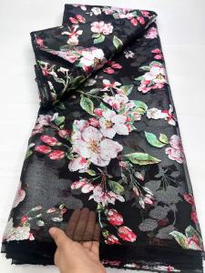 Vải Ren Organza Brocade Cao Cấp Nigeria Chất Liệu Jacquard Châu Phi 5 Thước Chất Lượng Cao Vải Tuyn Pháp Dùng Cho Váy Cưới Chất Liệu Pha Trộn