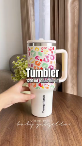 TempFlask stainless steel 304 anti overflow Cold and Hot insulation vacuum drum with large capacity cup suction device，tumbler with straw for adult -1200ML