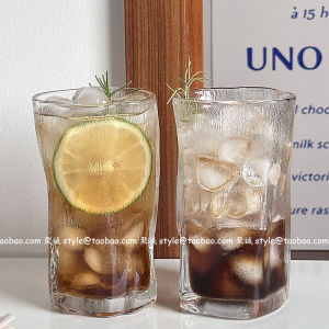 Irregular Twist Coffee Cup American Style Iced Latte Glass Cup Rain Mist Design Juice Cup Cold Drink Cup Nordic Style Simple