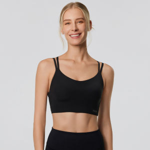 Groow Sports Bra Tank Top Womens One-Piece Wireless Sports Bra for Flank Reduction Quick Dry Breathable Shaping Gathered Back