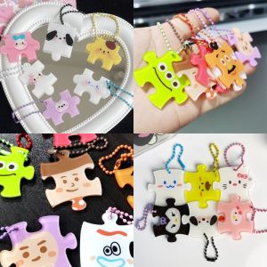 C.three Building Block Puzzle Pendant Cute Cartoon Small Pendant Creative Keychain