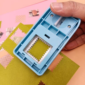 1X0.8inch Rectangular Postage Stamp Puncher Rectangle Lever Action Stamp Punch for Paper Crafting Scrapbooking DIY Card Making