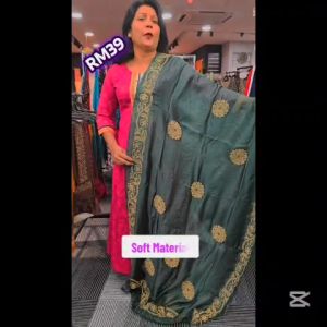 MADANIKAS Luxury Burada Silk Dupatta with Microbeads Work for Party and Occasion Wear