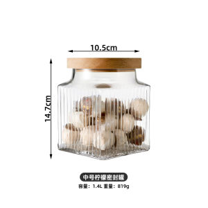 Square Glass Sealed Container Food Grade Coffee Bean Storage Canister for Dried Goods Tea Leaves Storage Retro Style Home Use