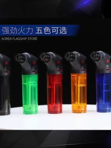 Filled jet torch lighter gas flame brazing gun tool windproof  kitchens outdoor grill baked goods safely switch