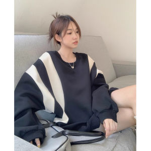 Womens round Neck Sweatshirt 2023 New Fashion Thickened Oversized Mid-Length Cover-Ass Backless Spring Autumn Winter Cotton Inner
