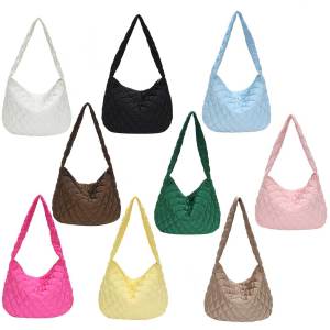 Fashion Shoulder Bag Soft Quilted Messenger Bag Lightweight Cotton Girl High-quality Large Bag Solid Color for Women Vacation Travel