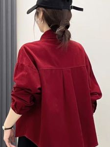 เสื้อแจ็คเก็ตยีนส์สั้นผู้หญิงฤดูใบไม้ผลิและฤดูใบไม้ร่วงสไตล์เกาหลีแฟชั่นใหม่ เสื้อเชิ้ตหลวมๆ ลำลอง ทรงเข้ารูป สวมใส่สบาย