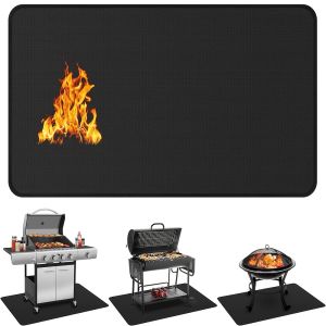 Barbecue Stove Mat Outdoor BBQ Fireproof Pad Reusable High Temperature Resistant Fire Pot Barbecue Fireproof Mat Easy Clean