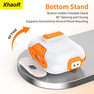 Earphone Cover For Airpods 4 ACN Case With Magnet Security Lock Hook Phone Holder Lanyard and Keychain Full Body Protective Case