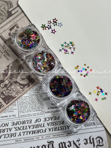 Nhựa Lấp Lánh Ritanail Star Laser Cut Four-Corner Star Holographic Nail Art Glitter Star Beauty Nail Pieces Star Shaped Glitter
