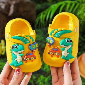Kids EVA Clogs with Cute Dinosaur Charms Soft Sole Slip-On Sandals For Children Comfortable Boys Girls Outdoor Footwear