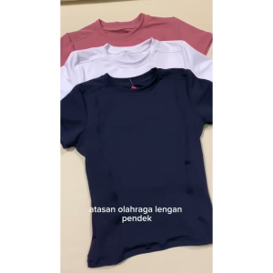 Atasan Senam Aerobic Zumba Yoga Gym Fitness Model Lengan Pendek/Atasan Senam Wanita