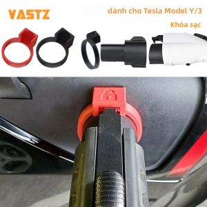 Khóa Sạc VASTZ Black ABS Dành Cho Tesla Model 3/Y Tương Thích Với Bộ Chuyển Đổi Không Có Gờ Phụ Kiện Ô Tô Dành Cho Các Mẫu Xe Năm 2017-2024