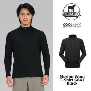 Stand Collar Long Sleeve Merino Wool Training Shirt