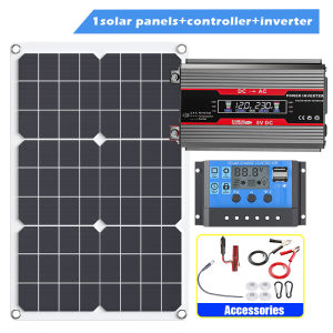 4000W Solar Inverter Generation 110V/220V 1200W Solar Panel Automotive Battery Charge Controller Solar Complete Power Solar Kit