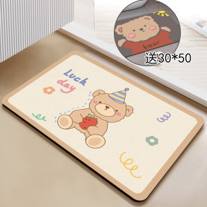 Absorbent Silicon Dendroid Soft Floor Mat Bathroom Toilet Entrance Rug Non-Slip Home Decorative Carpet Cartoon Pattern Machine Washable