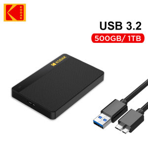 Kodak | Kodak Portable External Hard Drive P160 500GB USB 3.0 PHDD External Hard Disk Perfect for PS4/PS5 Xbox Mac PC