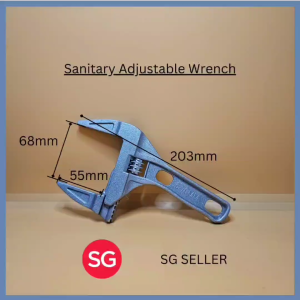 Ready stock. Sanitary Adjustable Wrench. Can open until 68mm. Total length is 203mm