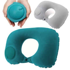 Press on Inflatable Pillow to Relax Neck Travel U-shaped Pillow Foldable and Portable with Leak Proof Device Ordinary U-shaped