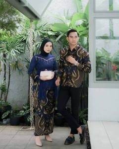 Batik couple fuji 3 sarimbit Batik couple modern Sogan Baju couple batik kebaya terbaru couple pasangan best seller kebaya payet tutu