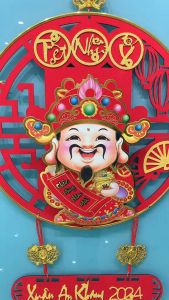 Dải treo ông thần tài lắc đầu 38 cm cầu tài lộc bình an  ông thần tài lắc lư treo cửa đồ trang trí tết